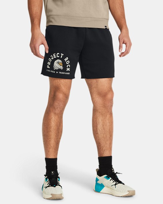 Men's Project Rock Essential Fleece Shorts in Black image number 0